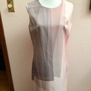 Elie Tahari Peach Block Print Dress